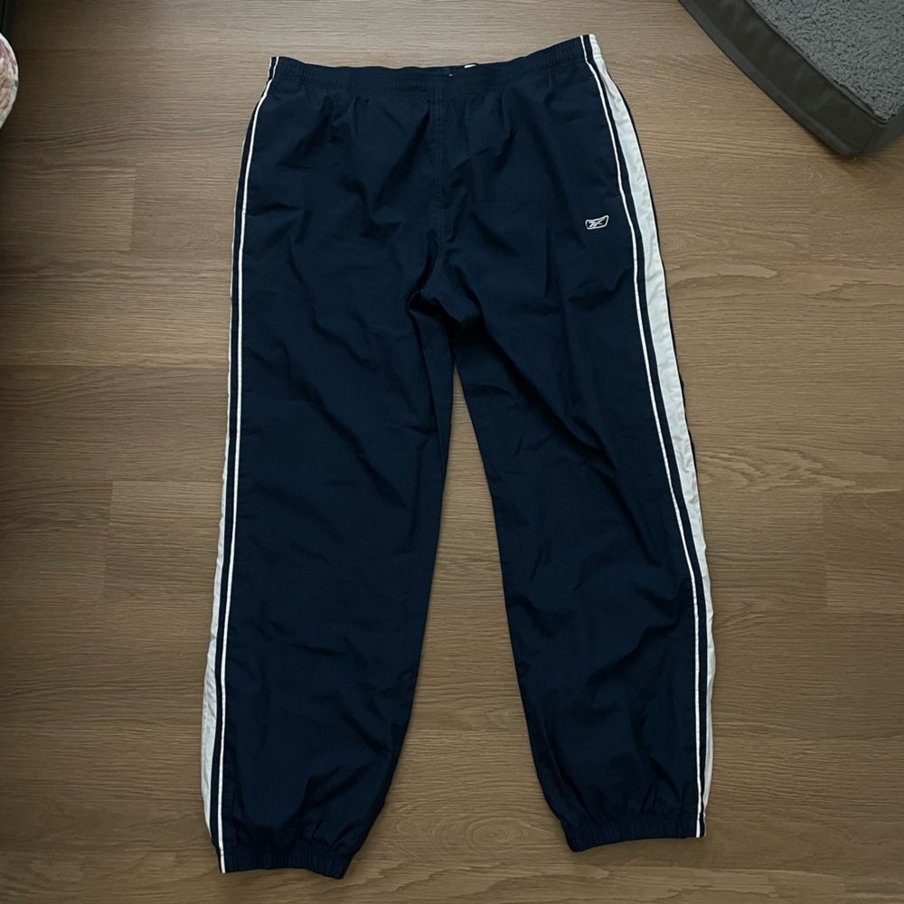 Reebok Men's Dark Blue Joggers with White Accents